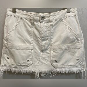Free People Frayed White Skirt
